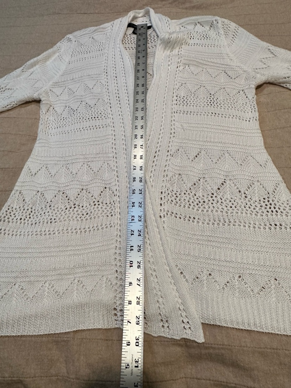 89th & Madison Cream Open-Knit Long Cardigan - Picture 7 of 10